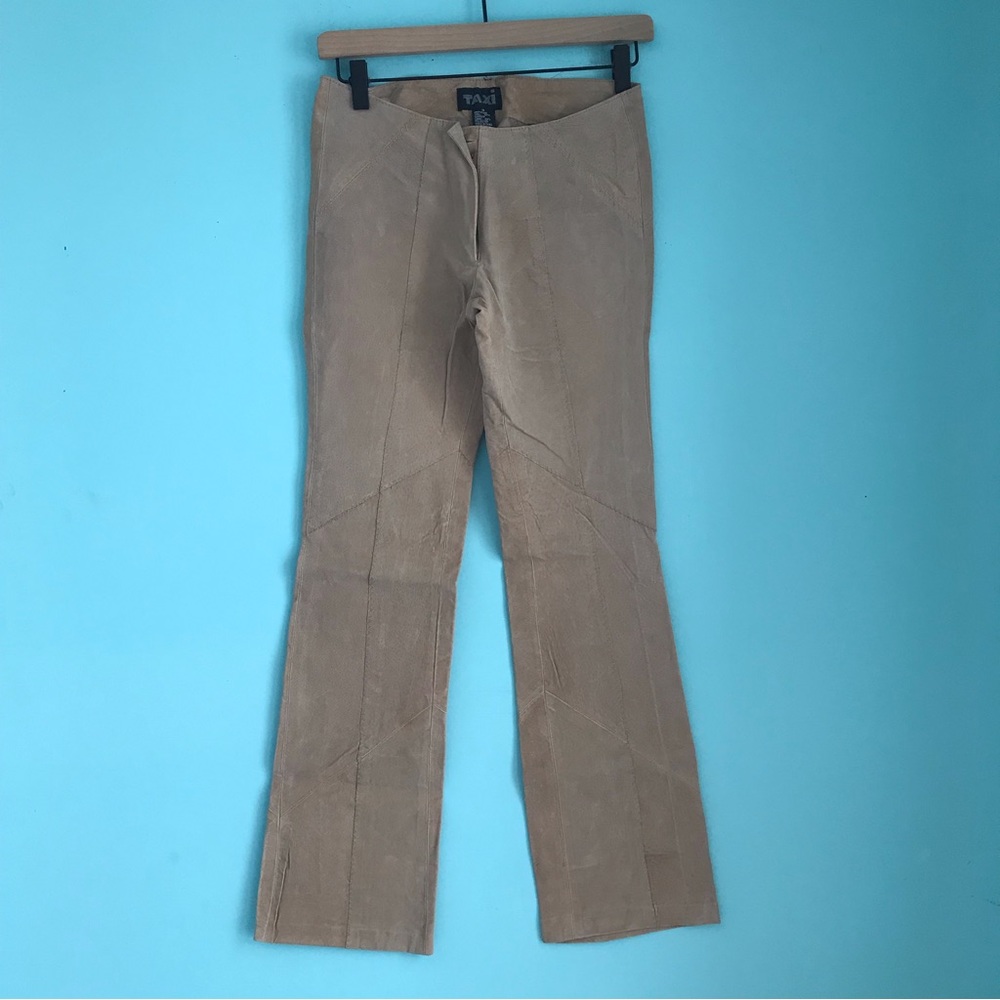TAXI Leather Patchwork Vintage Low Rise Deadstock Pant Retro Hippie Hip Hugger 3